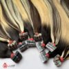 Extensiones adhesivas bicolor – Pelo humano 100 % natural