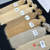 Extensiones de cortina liso rubio platino (color 60A)